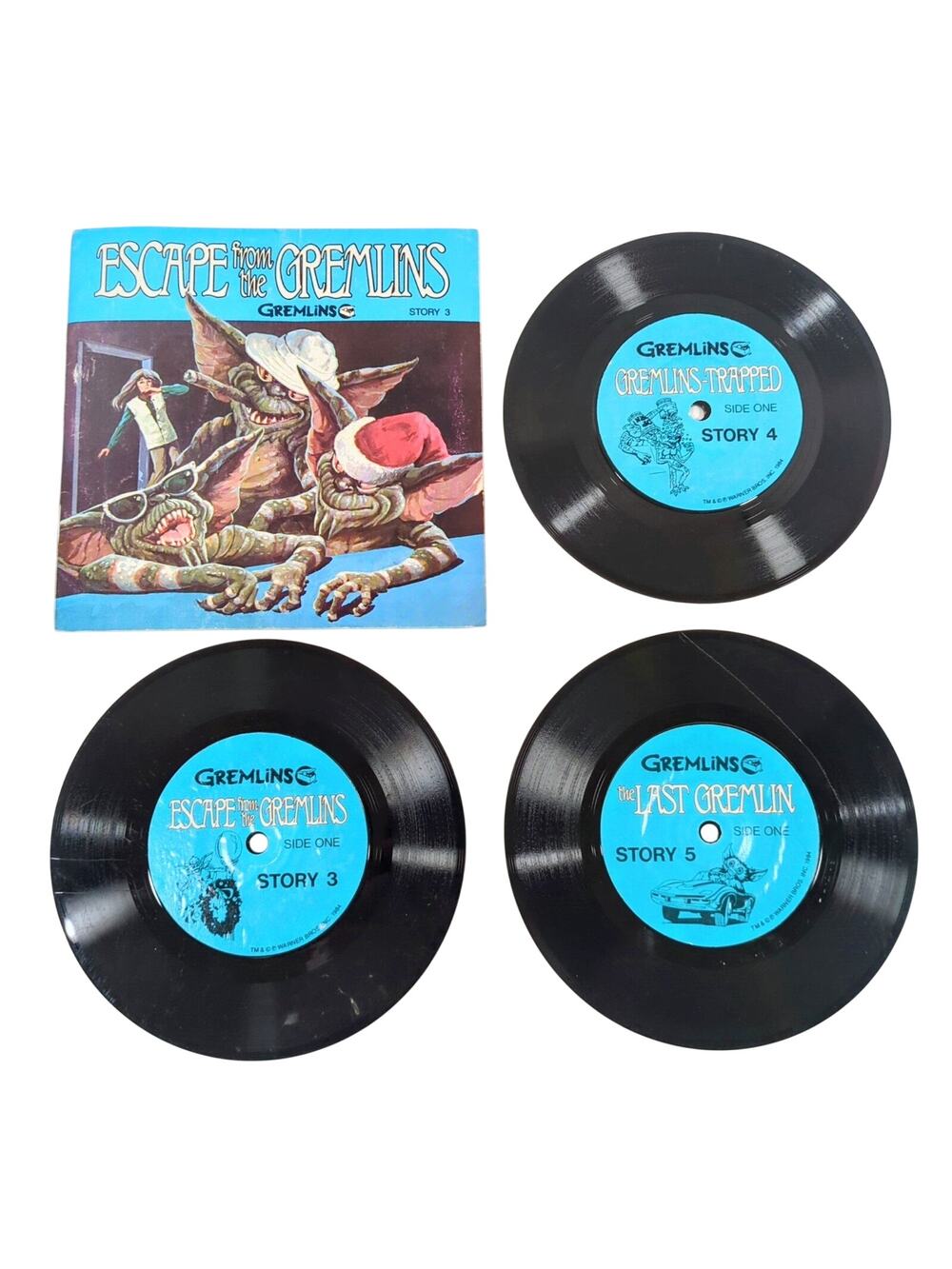 Vintage Gremlins Read-Along Book & Records Set 1984 Stories 3, 4, 5